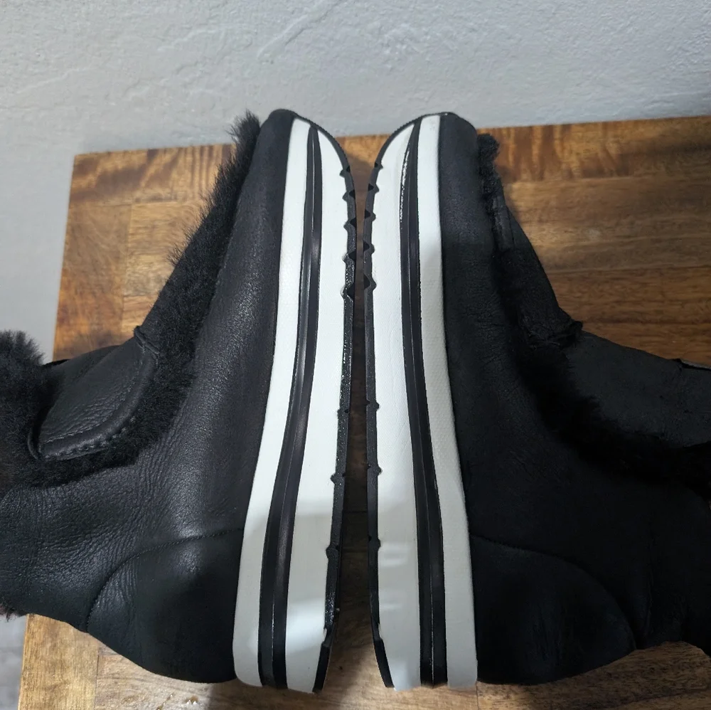 Viole Blanche BICE LEATHER BOOTS Mid-boots in black Nappa-effect Shearling  38/8